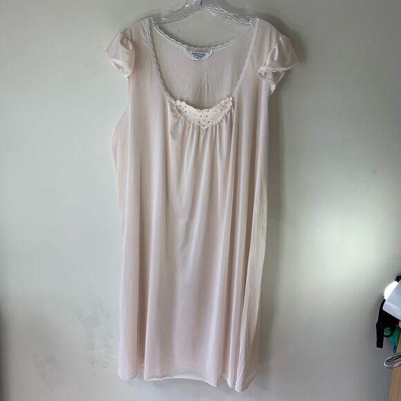 Improved Living Sheer Nightgown with Frilly Cap Sleeves and Embroidered Detail - Picture 11 of 12
